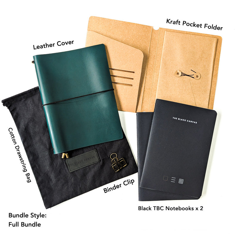 Pine Green TBC Travellers Journal | A5 [Italian Vachetta]
