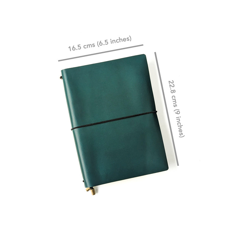 Pine Green TBC Travellers Journal | A5 [Italian Vachetta]