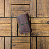 Burgundy w/ Forest Green Pocket TBC Travellers Journal - Passport