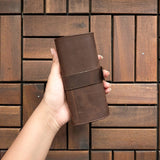 4 Slot Watch Roll - Rustic Brown Waxy