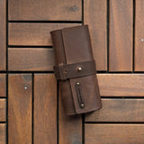 4 Slot Watch Roll - Rustic Brown Waxy