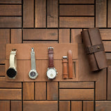 4 Slot Watch Roll - Rustic Brown Waxy