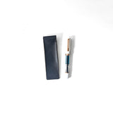 Single Leather Pen Sleeve - Navy Blue