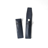 Single Leather Pen Sleeve - Navy Blue