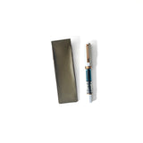 Single Leather Pen Sleeve - Olive Green
