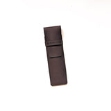 Single Leather Pen Sleeve - Rustic Brown Waxy