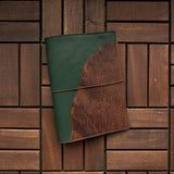 RS // Tropical Green w/ Tan Stripes Pocket Journal Cover - A5