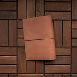 RS // Tuscan Tan w/ Textured Brown Pocket Journal Cover - A5