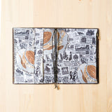 Vintage Newspaper Fabric Pocket Insert - A5