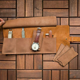 4 Slot Watch Roll - Windsor Tan