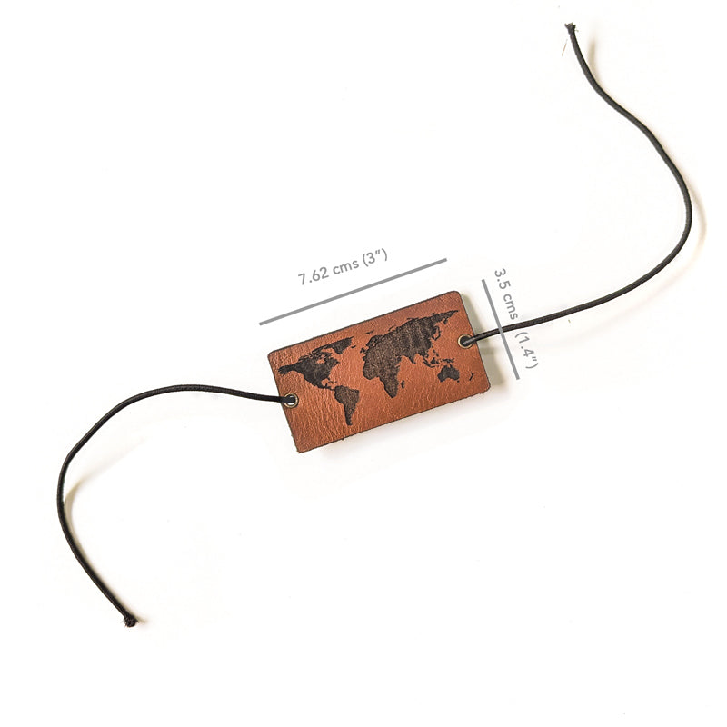 Leather Charm - World Map