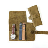 Leather Watch Roll - Small / Dijon - The Black Canvas