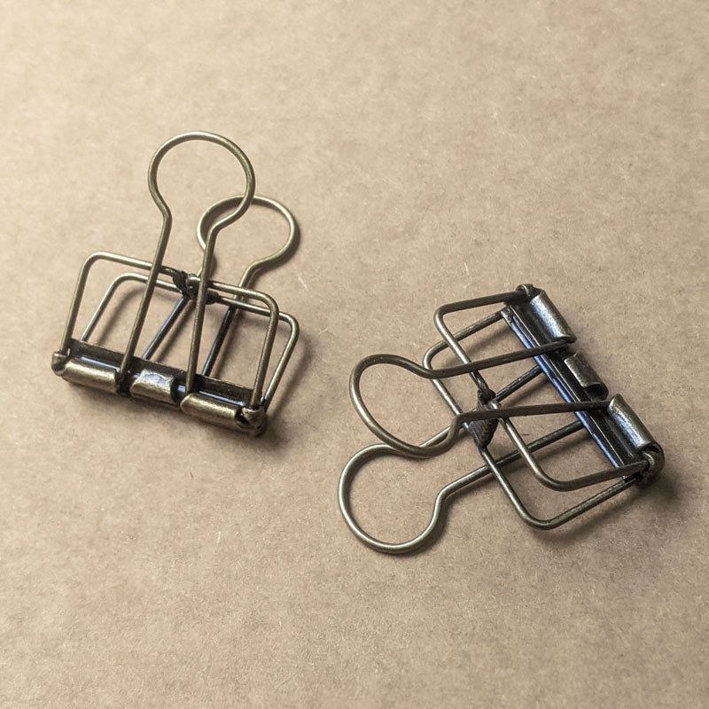 Antique Finish Hollow Binder Clips - The Black Canvas