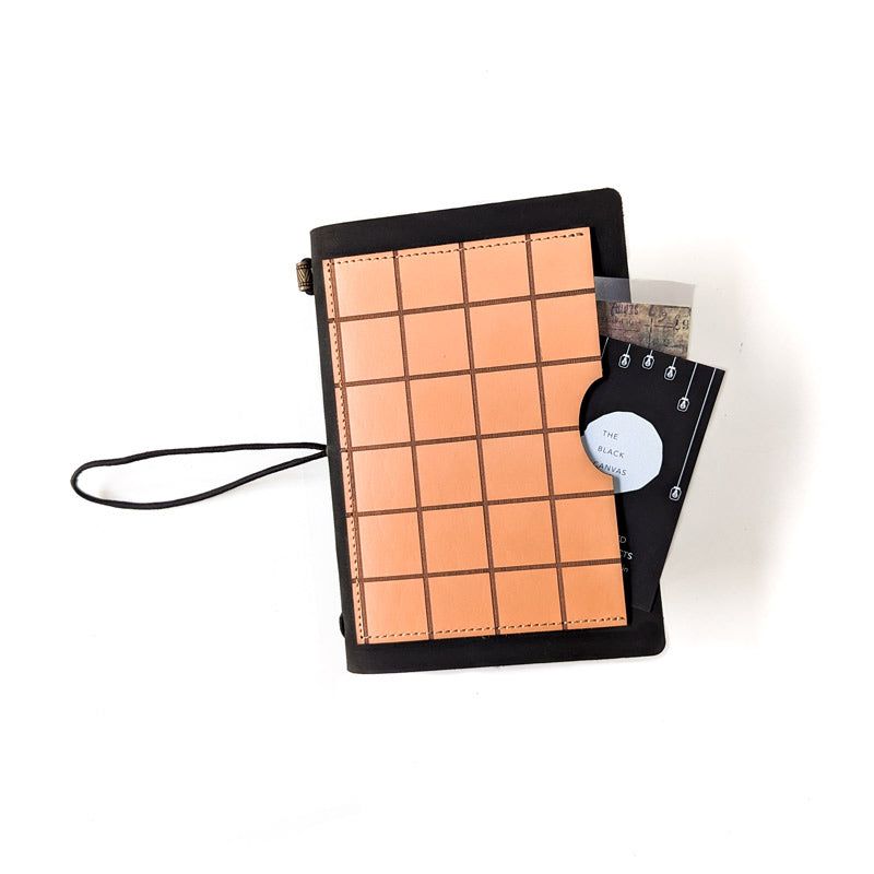 Black w/ Waffle Pocket TBC Travellers Journal | A6 - The Black Canvas