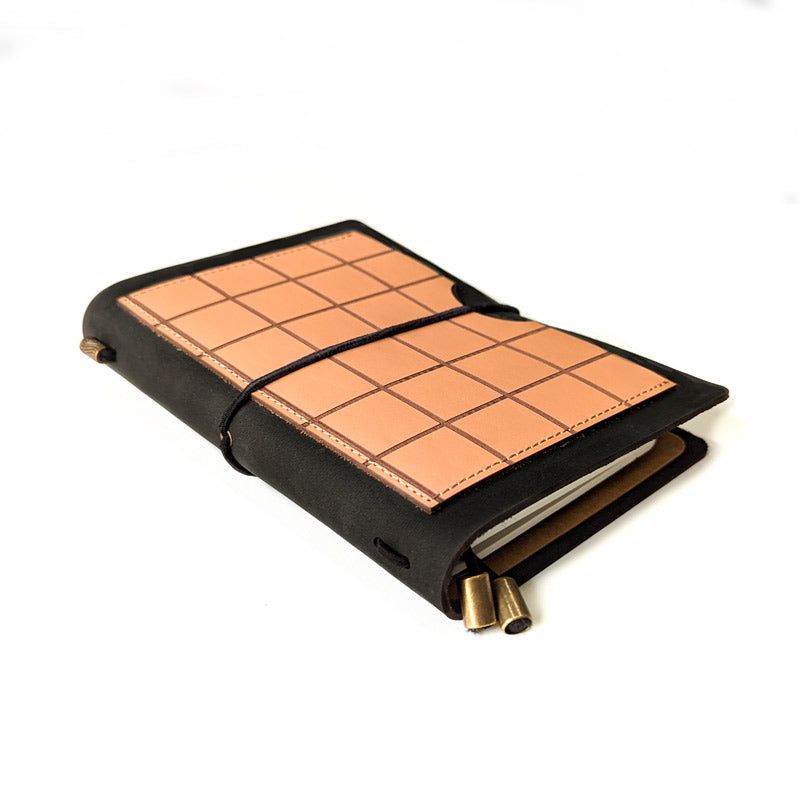Black w/ Waffle Pocket TBC Travellers Journal | A6 - The Black Canvas