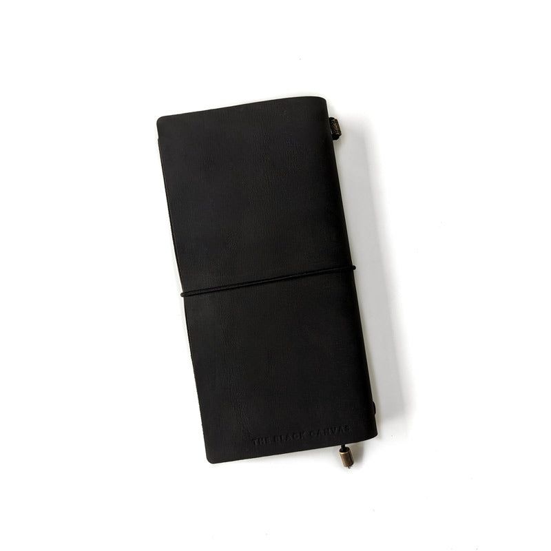 Black w/ Waffle Pocket TBC Travellers Journal | Slim - The Black Canvas