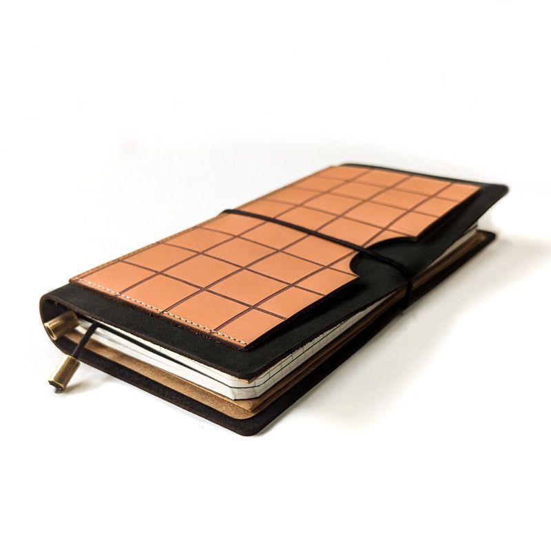Black w/ Waffle Pocket TBC Travellers Journal | Slim - The Black Canvas