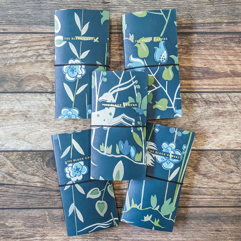 Blue Lagoon Kraft Notebooks - Slim - The Black Canvas