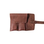 Leather Watch Roll - Small / Brick Red - The Black Canvas