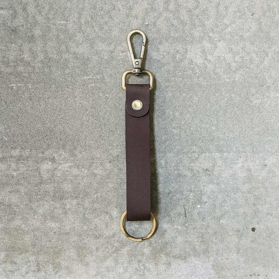 Brown Leather Key Fob - The Black Canvas
