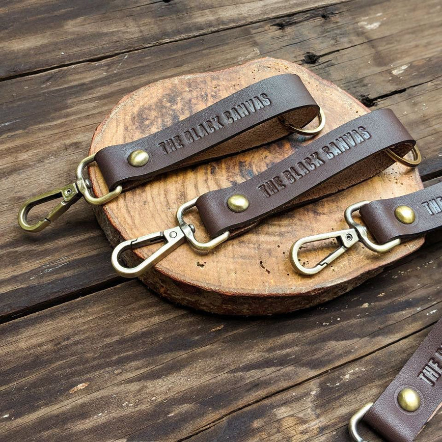 Brown Leather Key Fob - The Black Canvas