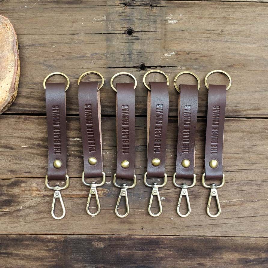 Brown Leather Key Fob - The Black Canvas