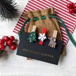 Christmas Wooden Paper Clips - Set of 3 - The Black Canvas