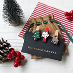 Christmas Wooden Paper Clips - Set of 3 - The Black Canvas