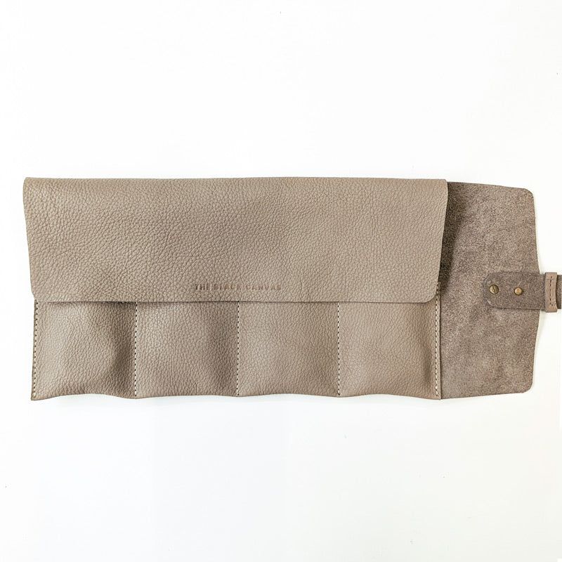 Leather Watch Roll - Large / Clay - The Black Canvas