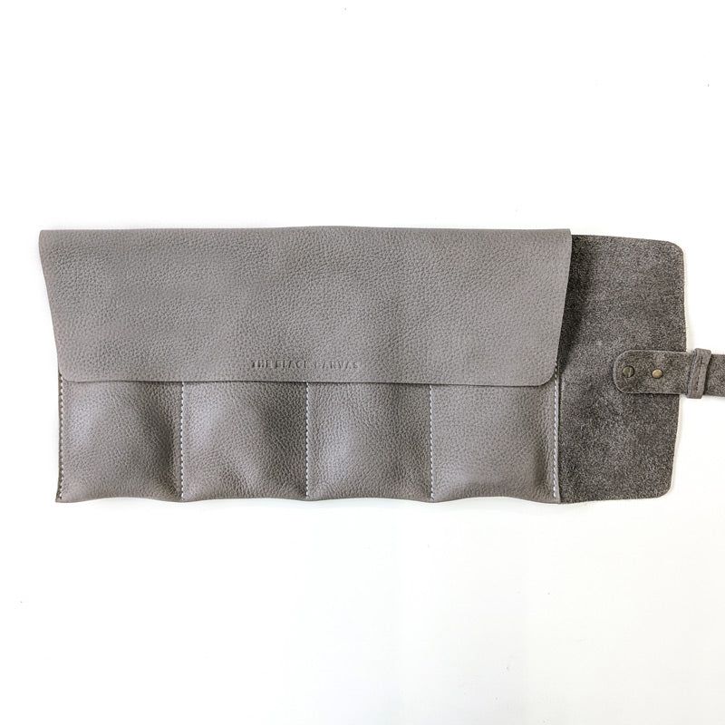 Leather Watch Roll - Large / Cloud Grey - The Black Canvas