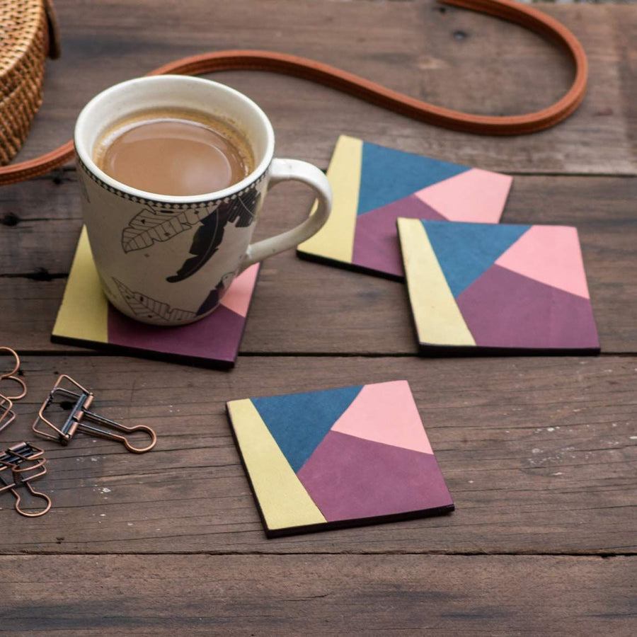 Leather & Cork Coasters - The Black Canvas
