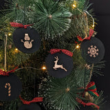 Leather Christmas Tree Ornaments - Set of 6 - The Black Canvas