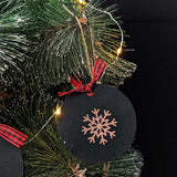 Leather Christmas Tree Ornaments - Set of 6 - The Black Canvas