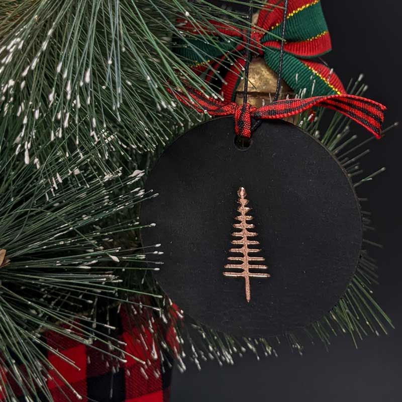 Leather Christmas Tree Ornaments - Set of 6 - The Black Canvas