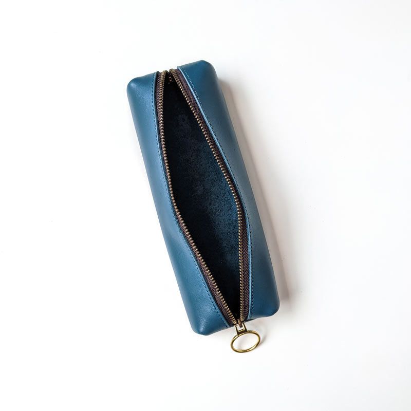 Leather Jot Box - Blue - The Black Canvas