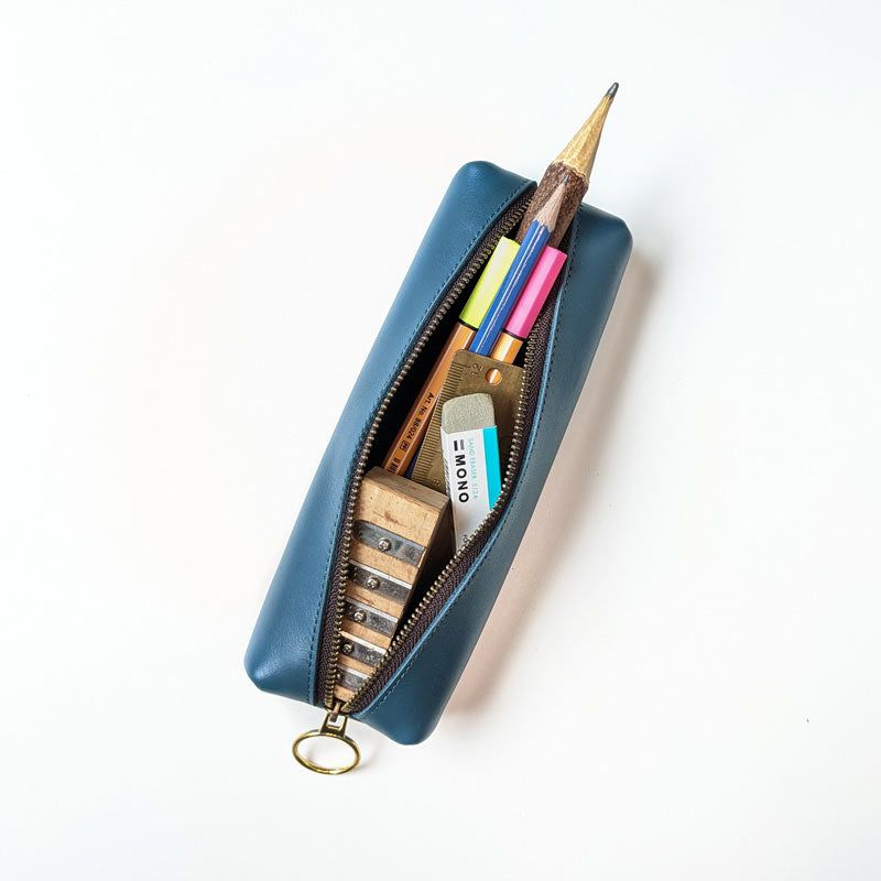 Leather Jot Box - Blue - The Black Canvas