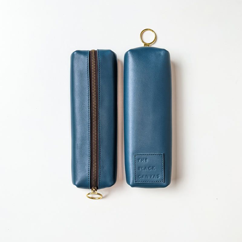 Leather Jot Box - Blue - The Black Canvas