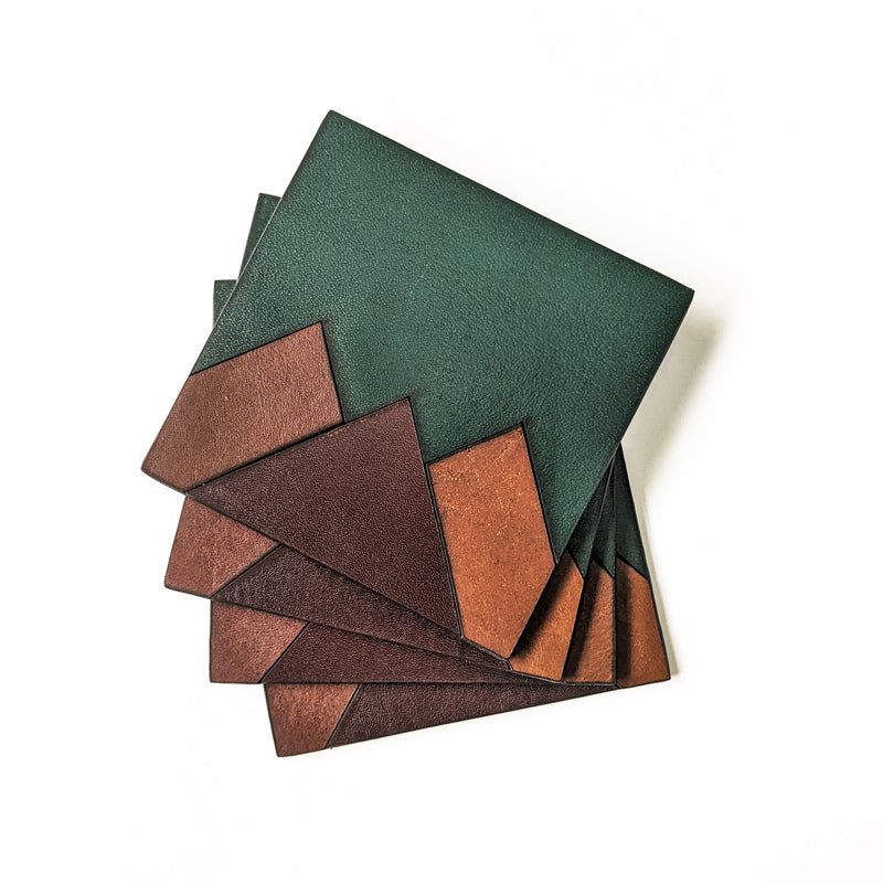 Mountains Leather Coasters - The Black Canvas