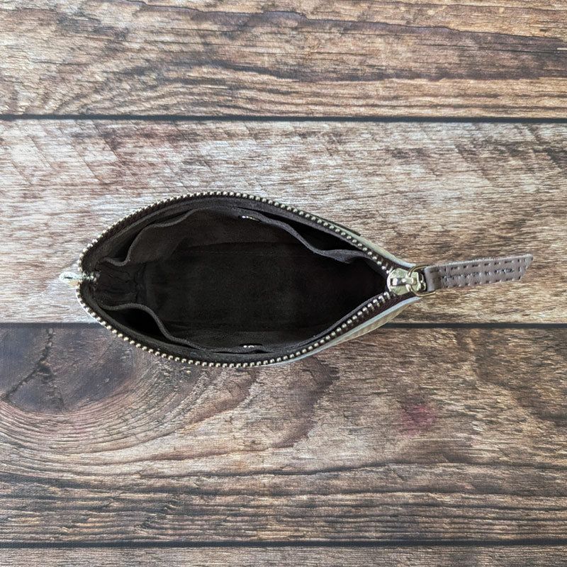 Ombre Leather Utility Pouch - Small - The Black Canvas