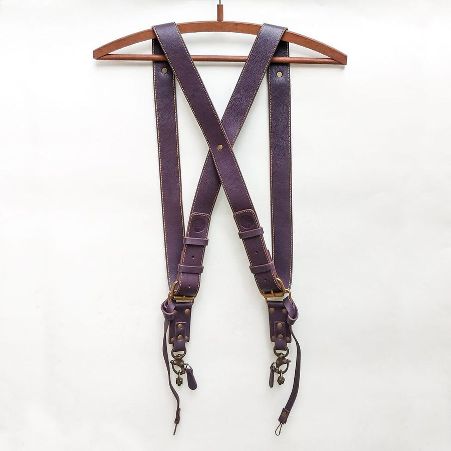 Double Camera Strap Harness - Purple - The Black Canvas