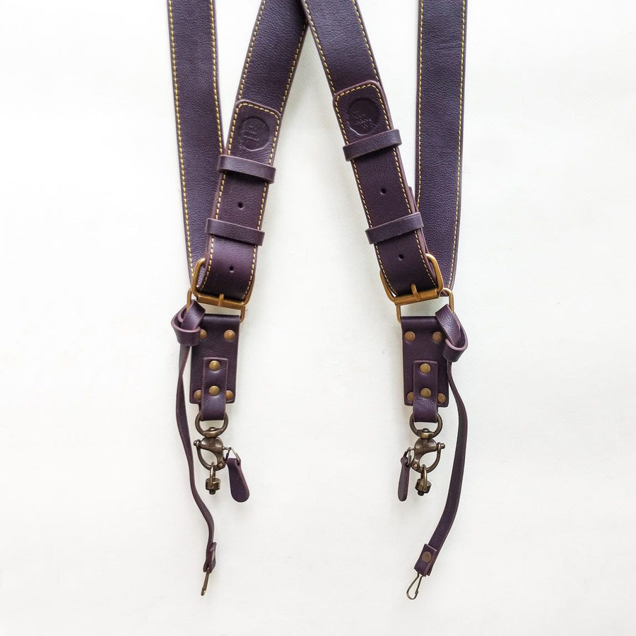 Double Camera Strap Harness - Purple - The Black Canvas
