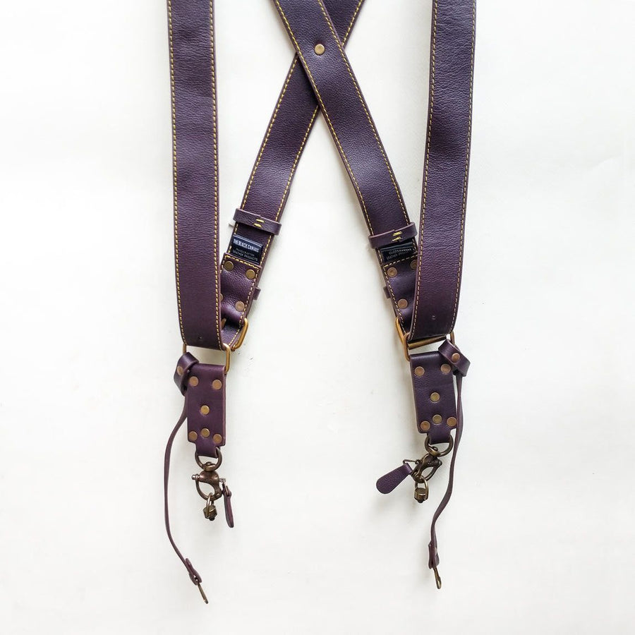 Double Camera Strap Harness - Purple - The Black Canvas