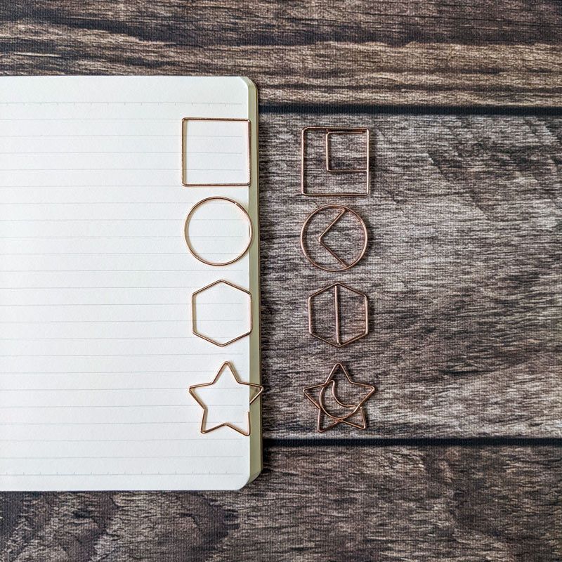Rose Gold Geometric Paper Clips - Set of 4 - The Black Canvas