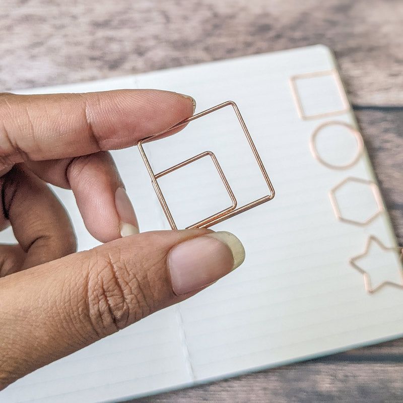 Rose Gold Geometric Paper Clips - Set of 4 - The Black Canvas