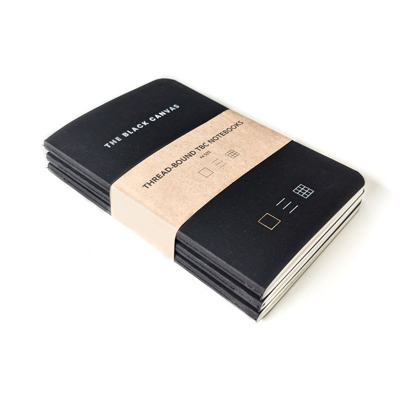 Black TBC Notebooks - A6 / Pack of 3 Bundle - The Black Canvas