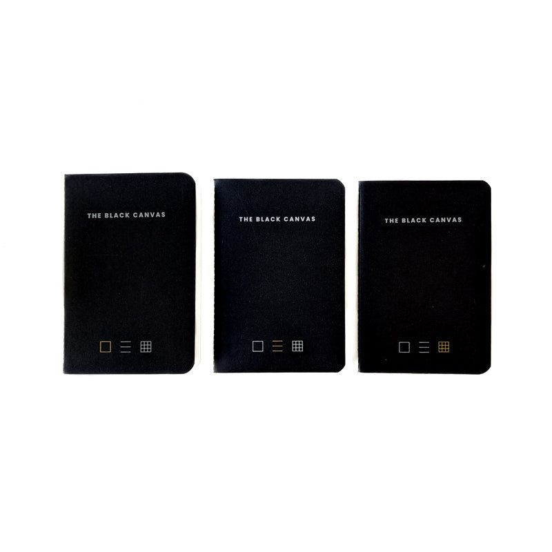Black TBC Notebooks - A6 / Pack of 3 Bundle - The Black Canvas