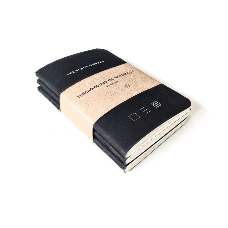 Black TBC Notebooks - Passport / Pack of 3 Bundle - The Black Canvas