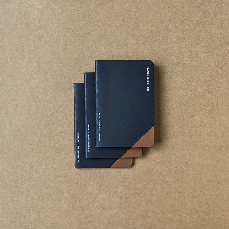 Thread-Bound TBC Notebooks - A6 / Set of 5 Bundle - The Black Canvas
