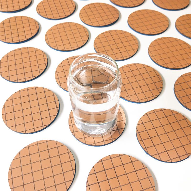 Waffle Leather & Suede Coasters - The Black Canvas