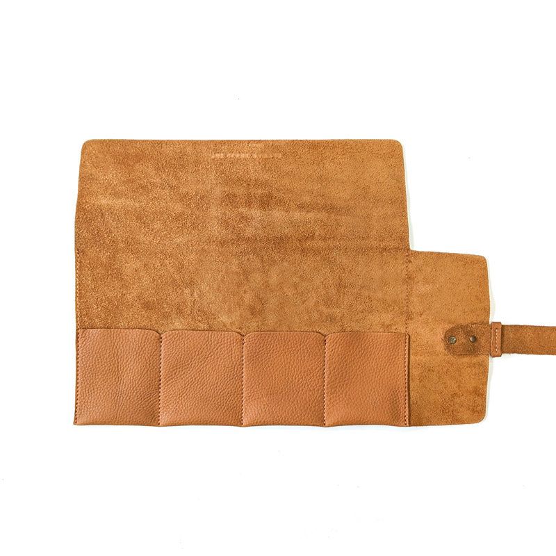 Leather Watch Roll - Large / Windsor Tan - The Black Canvas